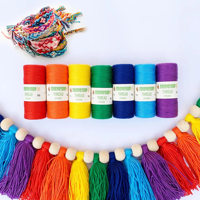 Bright Colored Thread For DIY Crocheting Knitting Kit