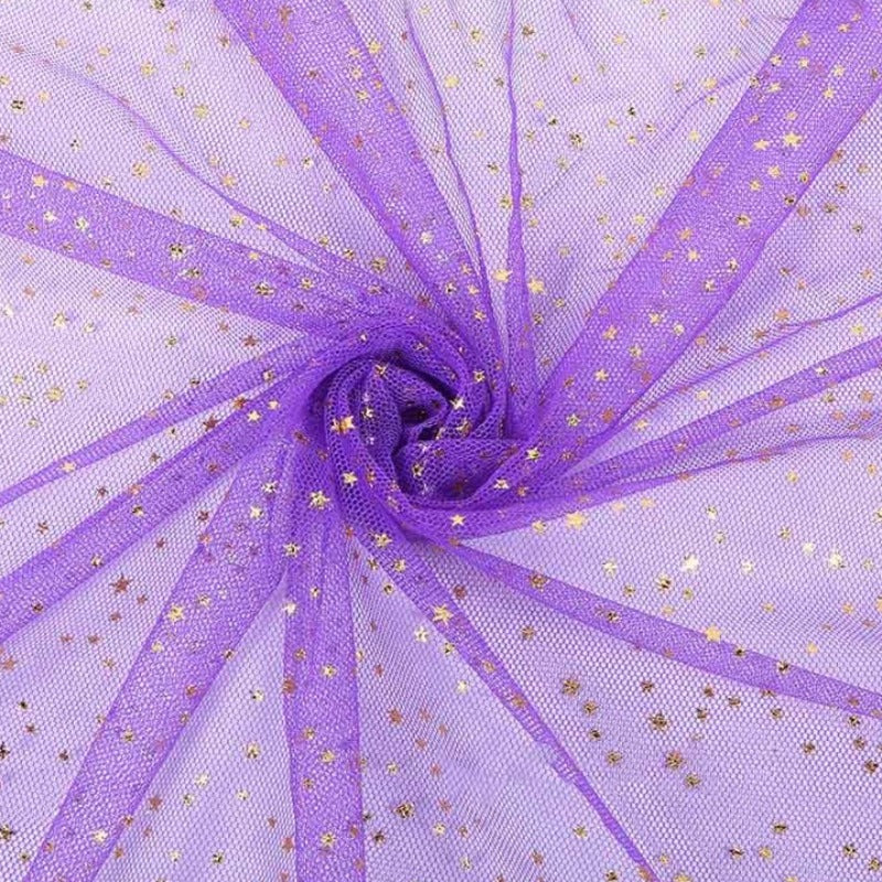 Star Sequined Tulle Fabric Sewing Material
