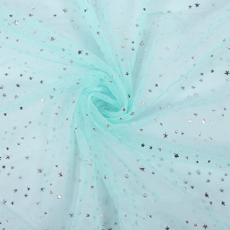 Star Sequined Tulle Fabric Sewing Material