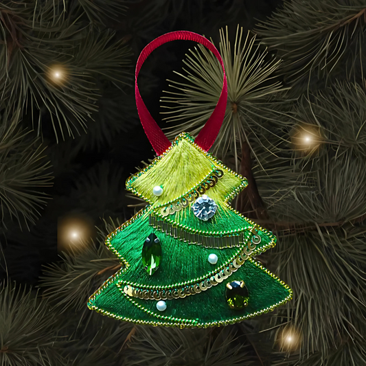 Holiday Themed Christmas Tree Embroidery Craft Kit