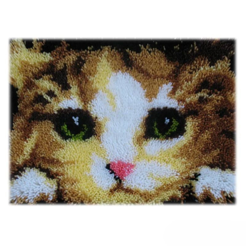 Elegant Cat Print Latch Hook Rug