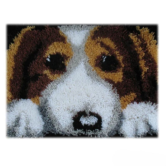 Elegant Dog Print Latch Hook Rug