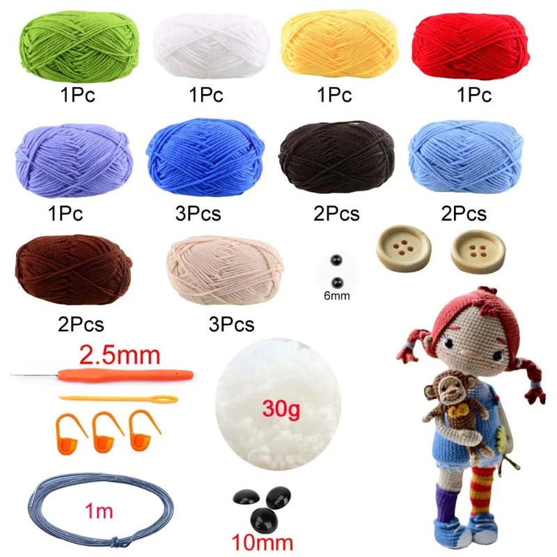 Elegant Doll Yarn Craft Toy Crocheting Kits