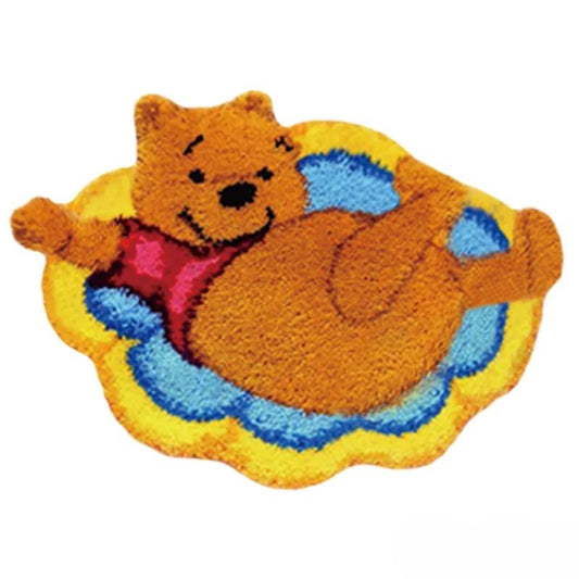 Enjoying Pooh Print Latch Hook Rug