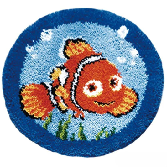 Fish Print Latch Hook Rug