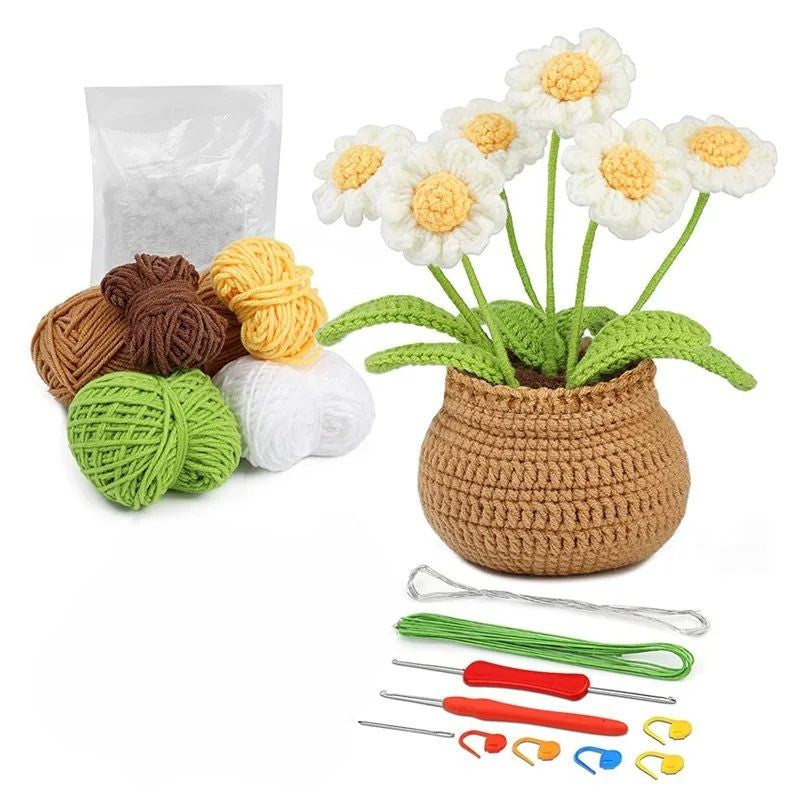 Flower Crochet And Knitting Kit