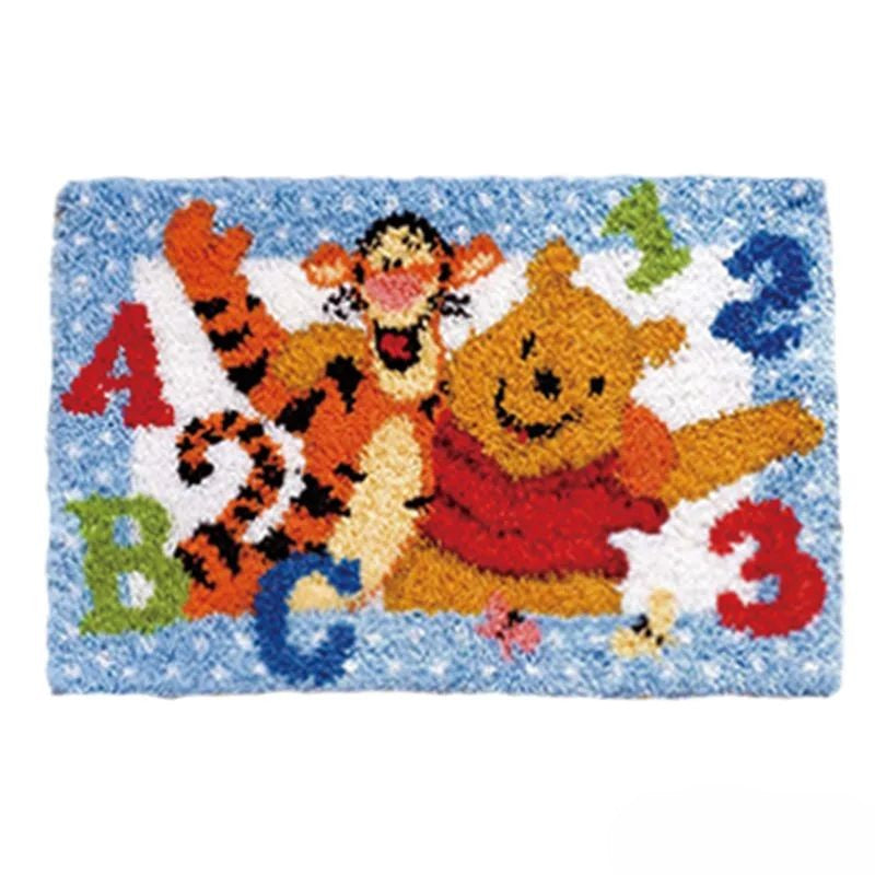 Happy Pooh And Tigger Print Latch Hook Rug