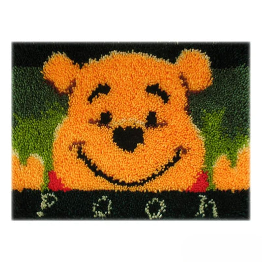 Smiling Pooh Print Latch Hook Rug