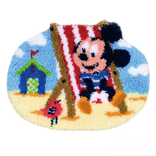 Vacation Mickey Mouse Print Latch Hook Rug