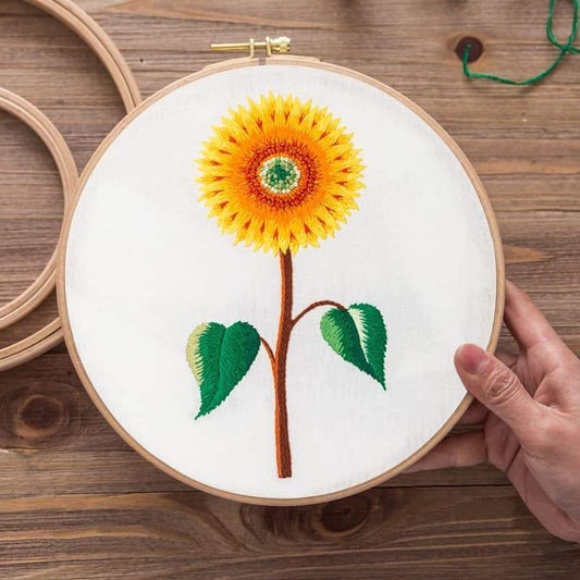 Single Sunflower Embroidery DIY Knitting Kit