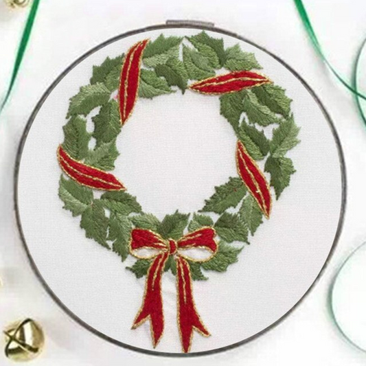 Christmas Leaf Ring Embroidery DIY Knitting Kit