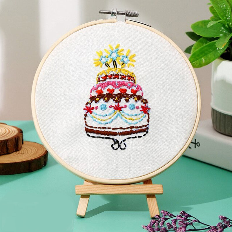 Colorful Cake Embroidery DIY Knitting Kit
