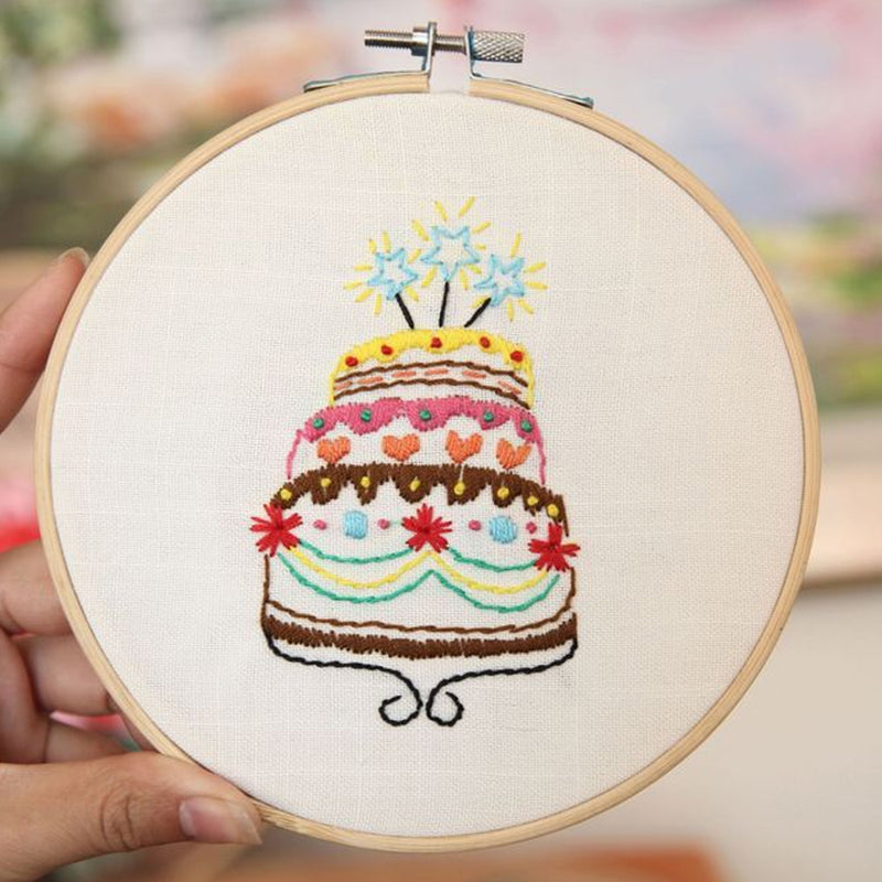 Colorful Cake Embroidery DIY Knitting Kit