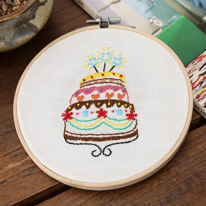 Colorful Cake Embroidery DIY Knitting Kit