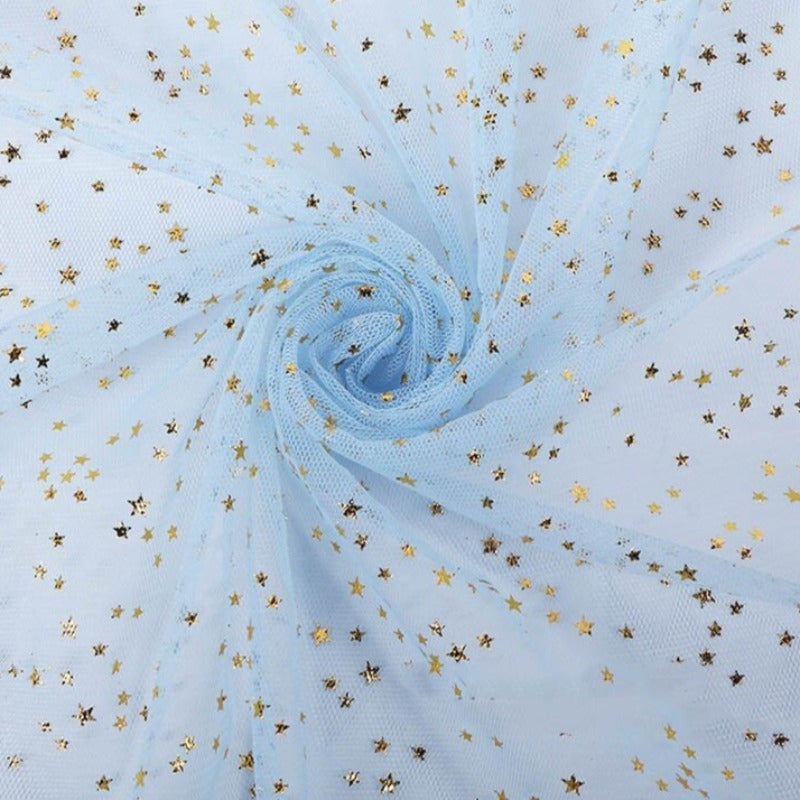 Star Sequined Tulle Fabric Sewing Material