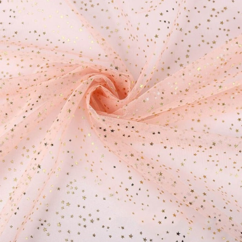 Star Sequined Tulle Fabric Sewing Material