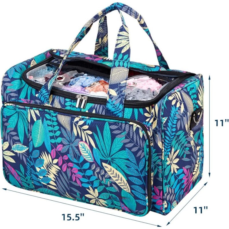 Yarn Storage Bag, Knitting Tote With Removable Inner Dividers