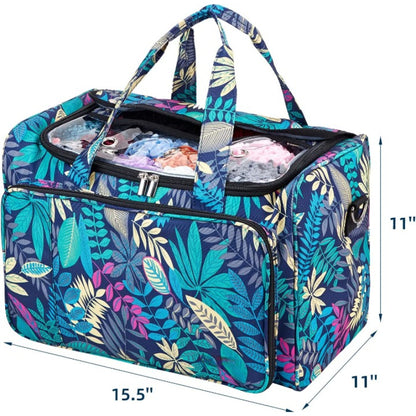 Yarn Storage Bag, Knitting Tote With Removable Inner Dividers