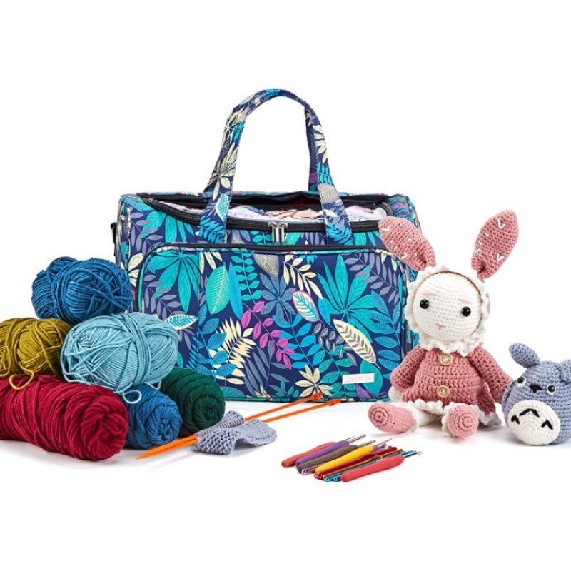 Yarn Storage Bag, Knitting Tote With Removable Inner Dividers