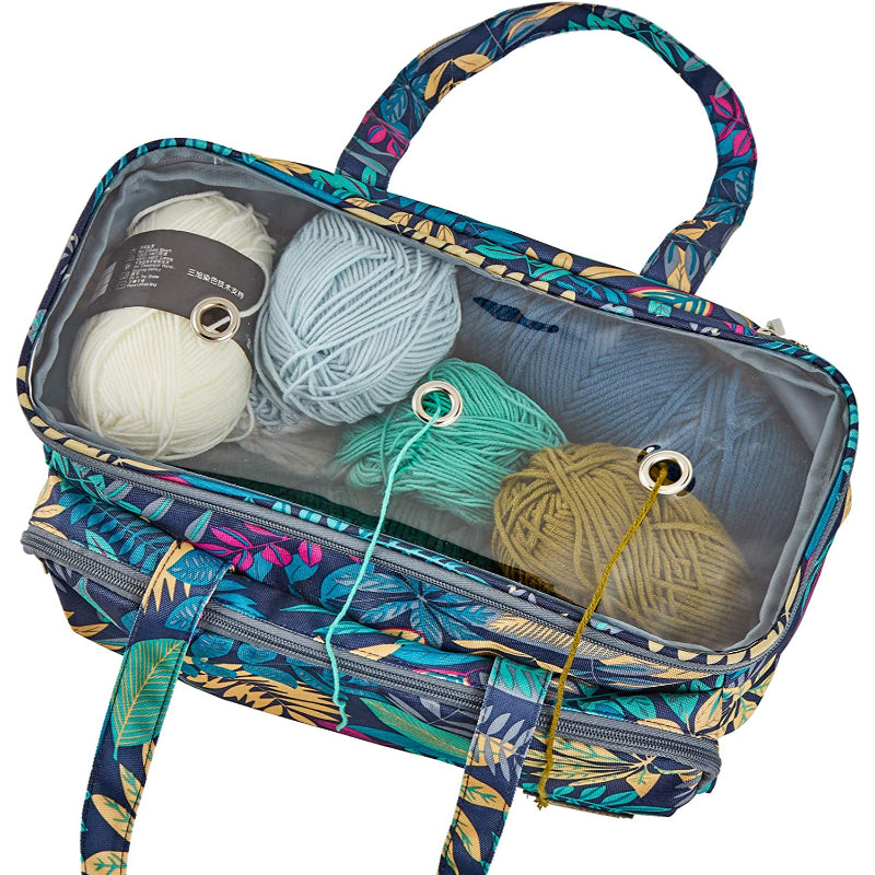 Yarn Storage Bag With Crochet Knitting Needles
