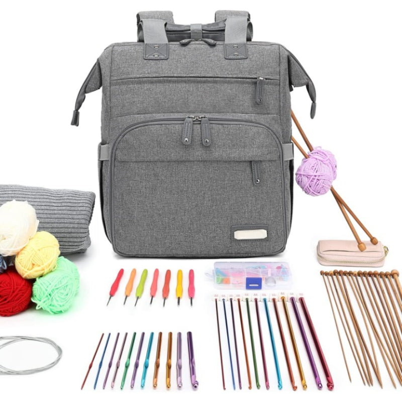 Yarn Storage Organizer Travel Crochet Bag With USB Charging Port