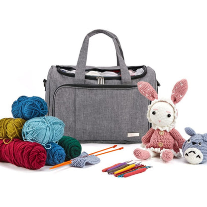 Yarn Storage Bag, Knitting Tote With Removable Inner Dividers