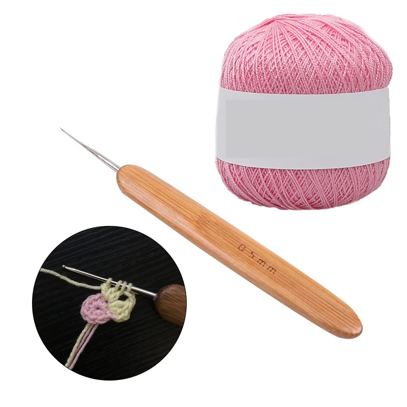 9Pcs Bamboo Handle Knitting And Crochet Needle Kit