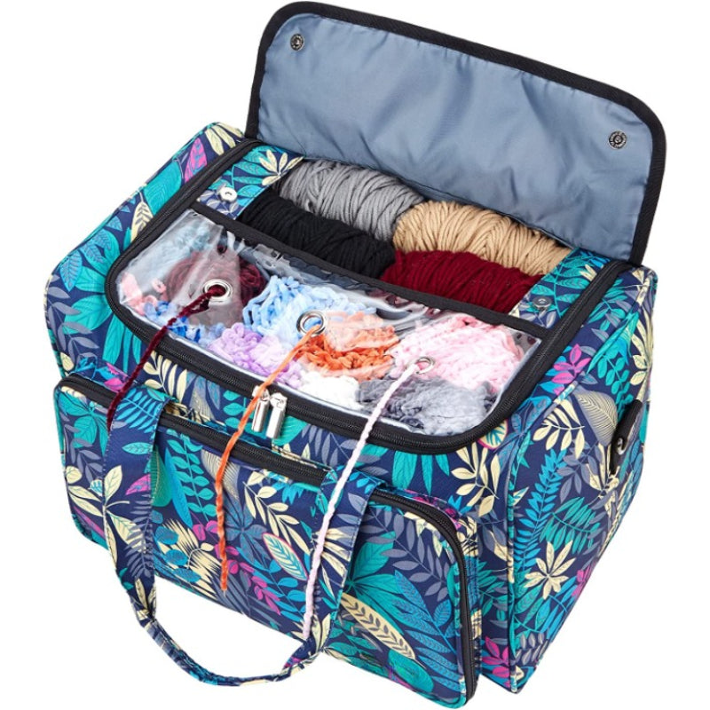 Yarn Storage Bag, Knitting Tote With Removable Inner Dividers