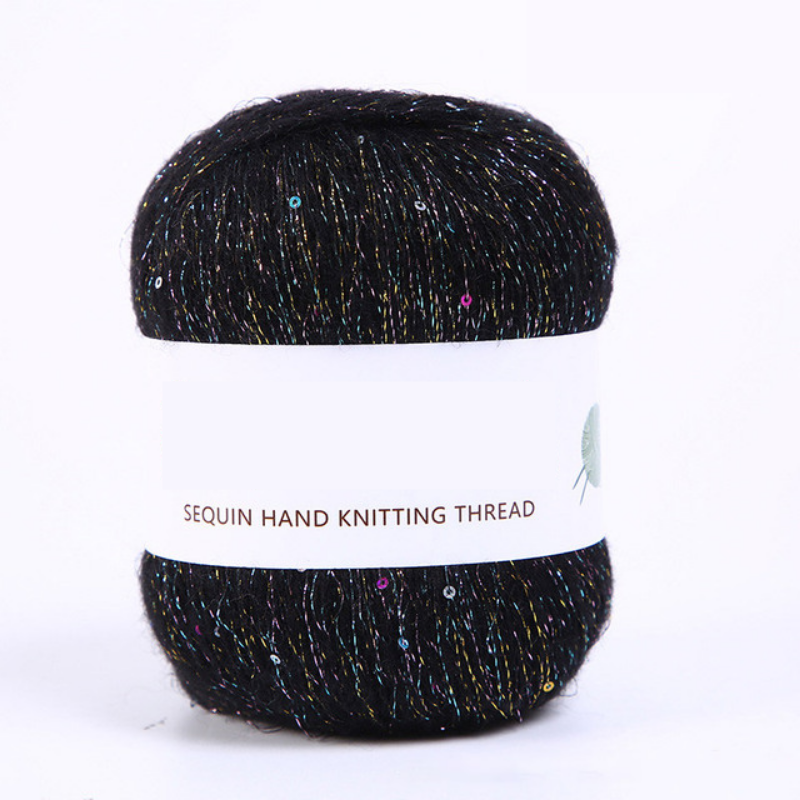 Shiny Sequined Yarn Thread DIY Crocheting Knitting Kit