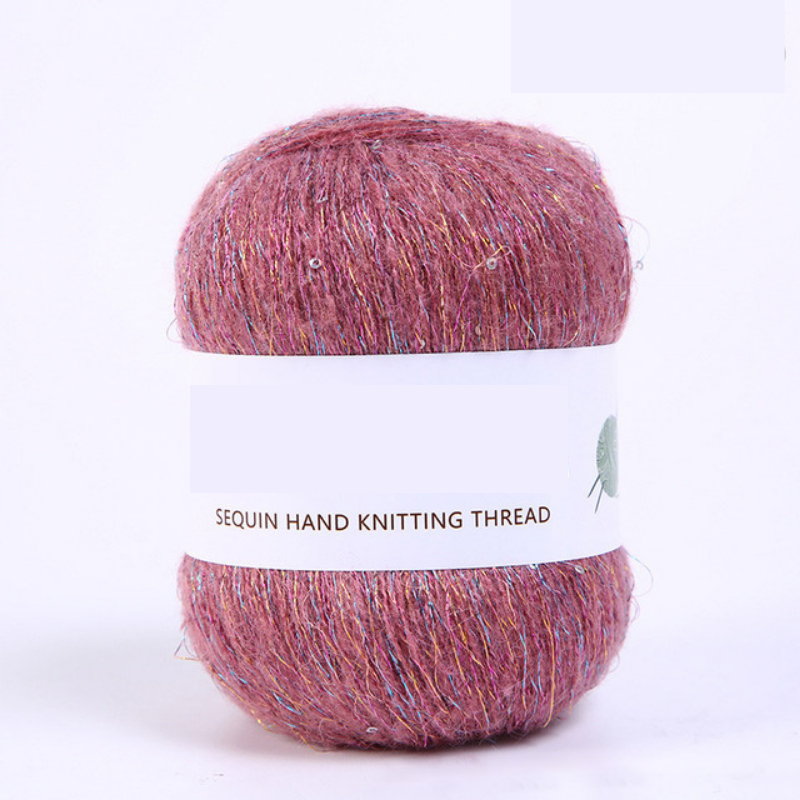 Shiny Sequined Yarn Thread DIY Crocheting Knitting Kit