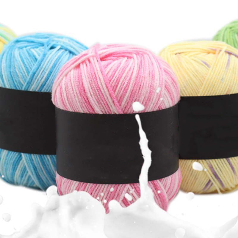 Soft Milk Cotton Wool Yarn With Double Color For DIY Knitting