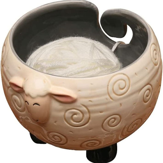 Ceramic Yarn Holder Crochet Bowl