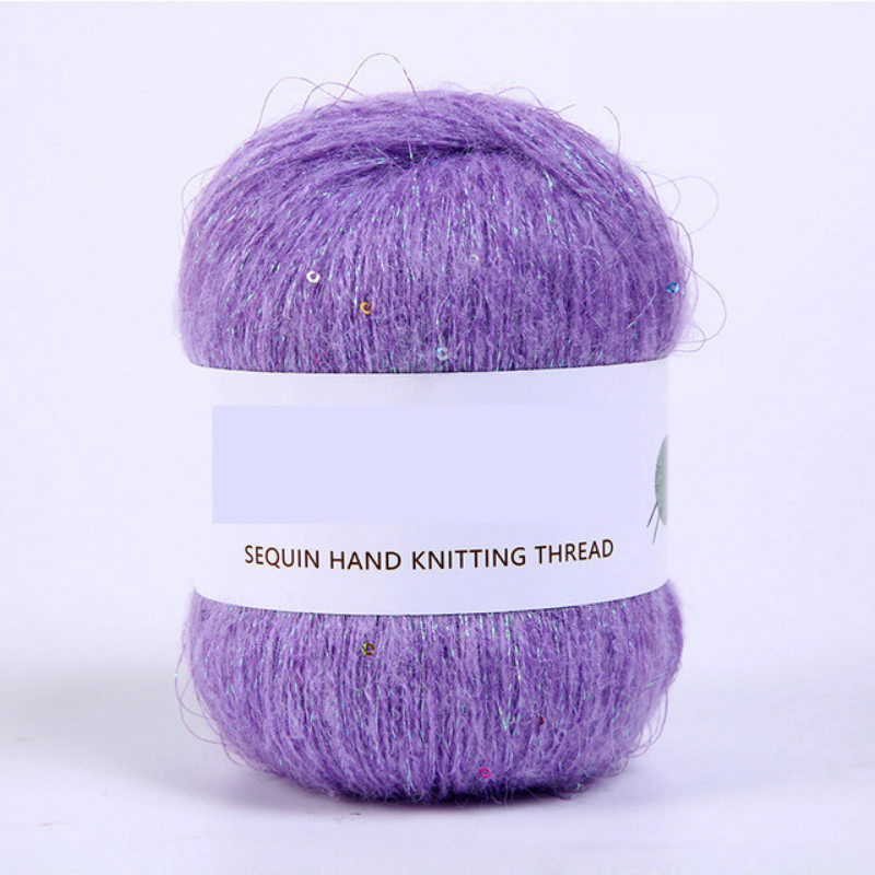 Shiny Sequined Yarn Thread DIY Crocheting Knitting Kit