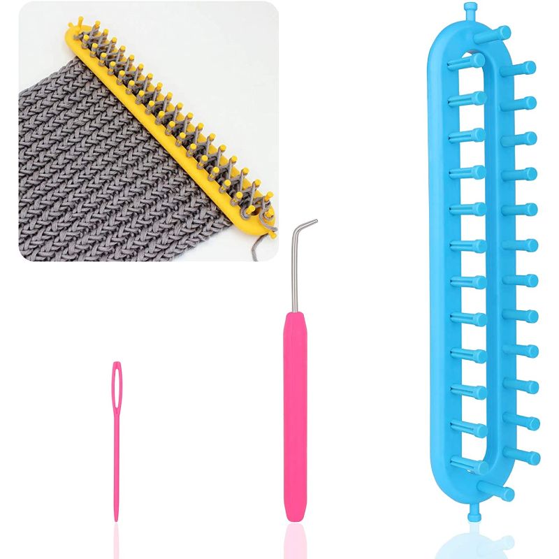 Adjustable Loom Knitting Kit With Loom Hook & Needles