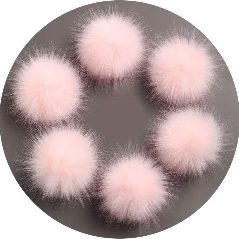 Pack Of 6 Faux Fox Fur Pompoms
