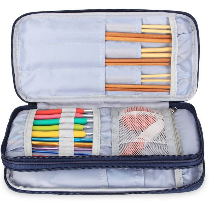 Travel Organizer Storage Bag For Circular And Straight Knitting Needles