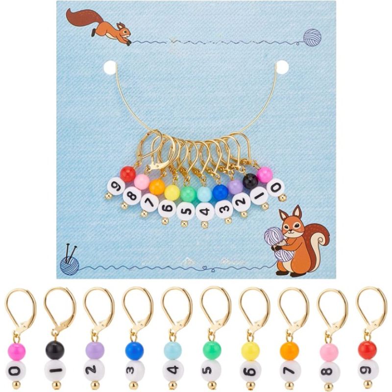 Acrylic Beads Crochet Stitch Marker Charms