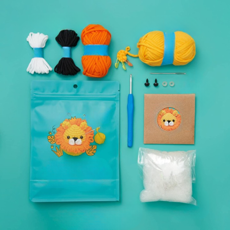 Lion Crochet Kit With Easy Peasy Yarn
