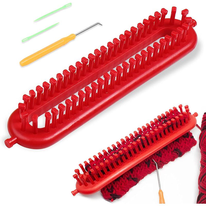 Adjustable Loom Knitting Kit With Loom Hook & Needles