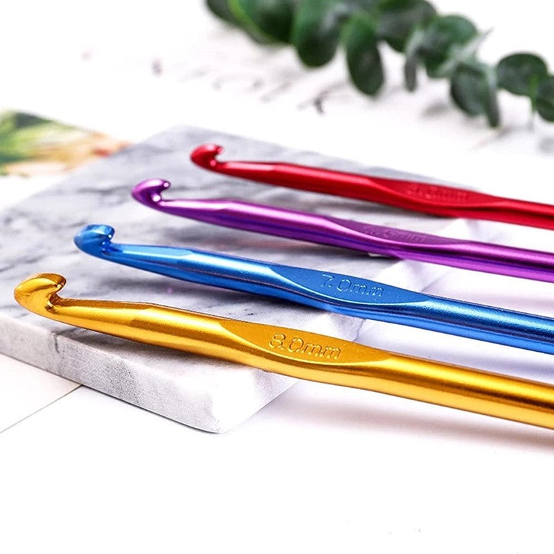 Multicolor Aluminum Crochet Hooks Knitting Needles
