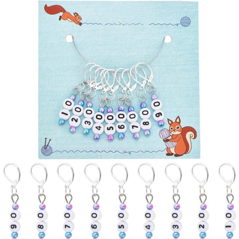 Acrylic Beads Crochet Stitch Marker Charms