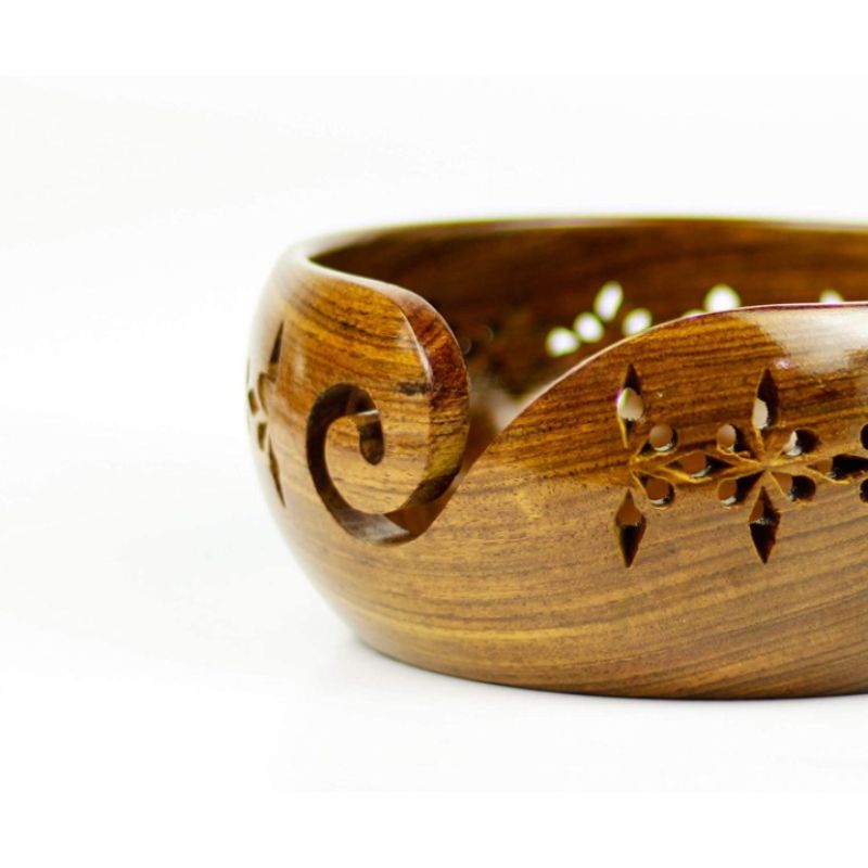 Rosewood Crafted Wooden Yarn Storage Bowl