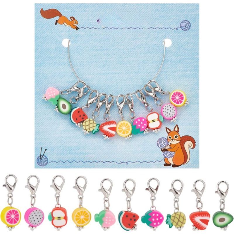 Acrylic Beads Crochet Stitch Marker Charms