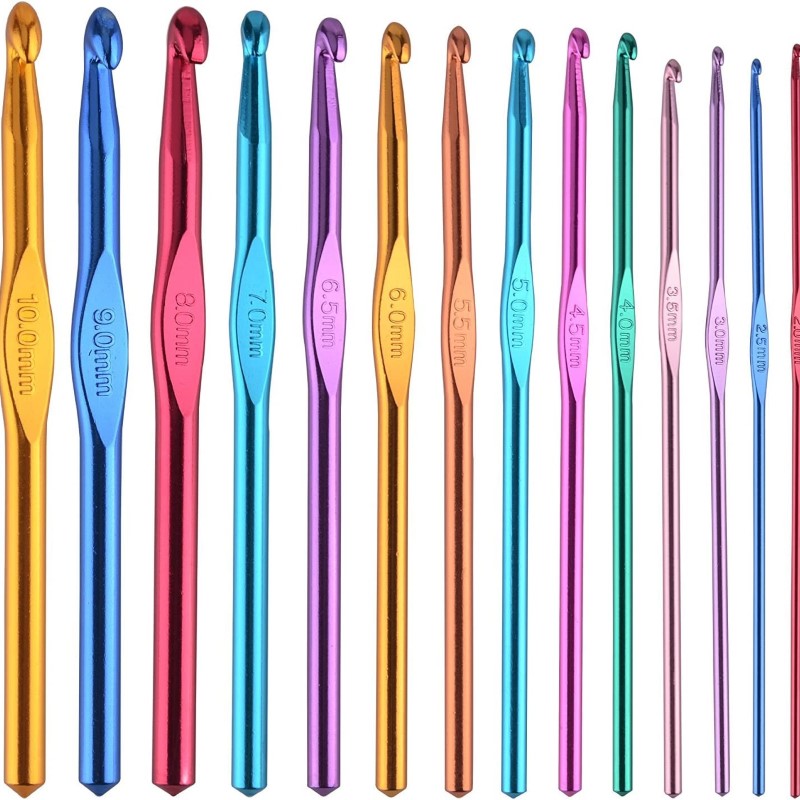 Multicolor Aluminum Crochet Hooks Knitting Needles