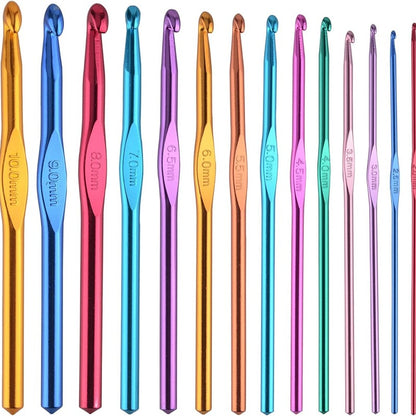 Multicolor Aluminum Crochet Hooks Knitting Needles