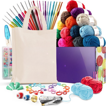 73 Piece Crochet Kit With Crochet Hooks Yarn Set