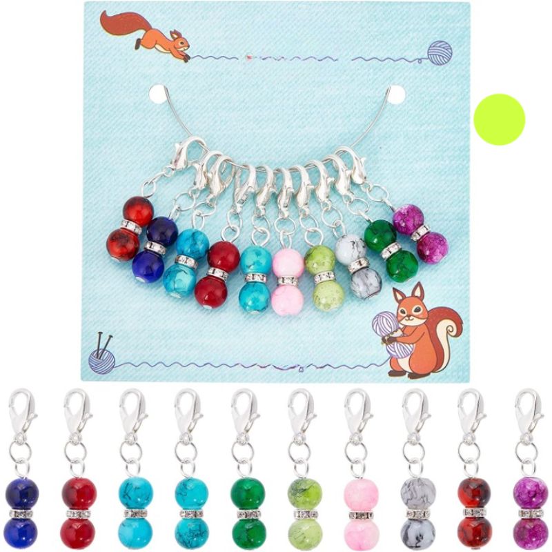 Acrylic Beads Crochet Stitch Marker Charms