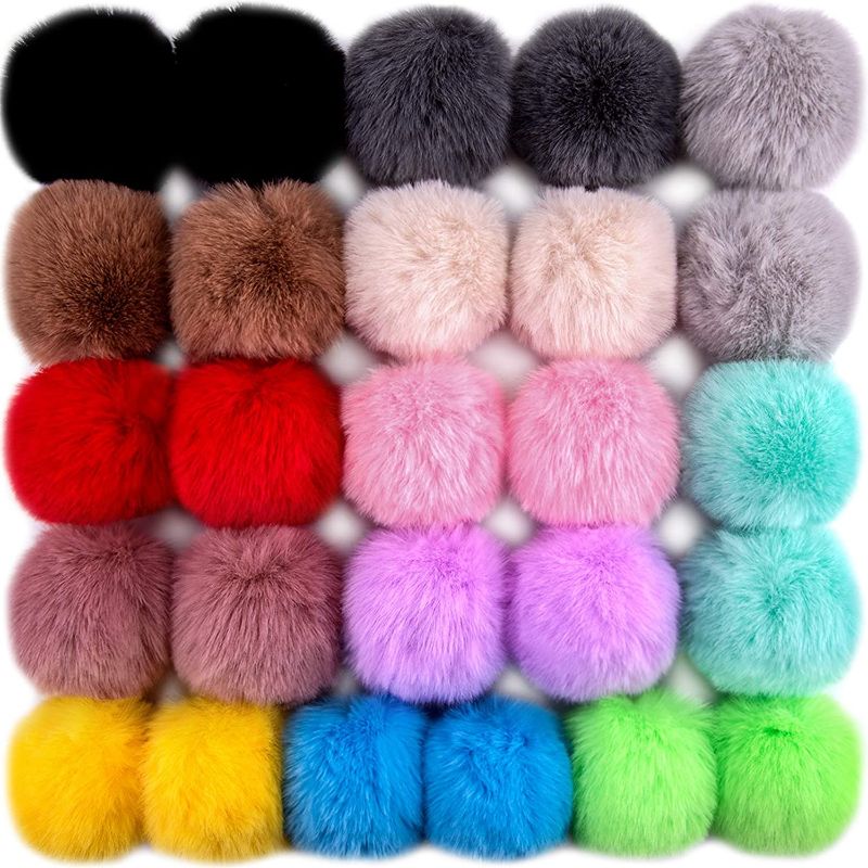 Fur Pom Pom Keychain Fluffy Balls