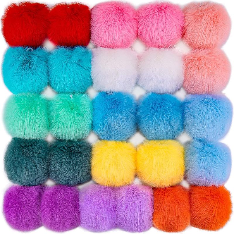 Fur Pom Pom Keychain Fluffy Balls