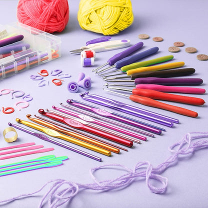 73 Piece Crochet Kit With Crochet Hooks Yarn Set